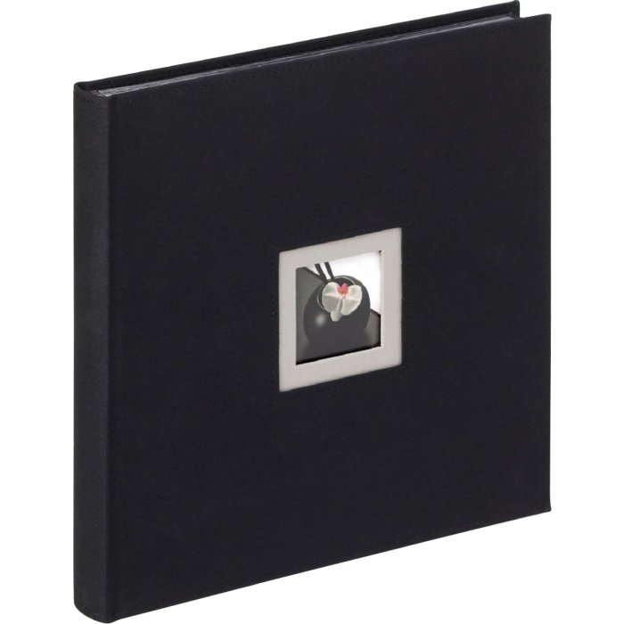 Lněné fotoalbum Walther BLACK WHITE black 30x30 cm 50 černých stran