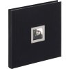 Lněné fotoalbum Walther BLACK WHITE black 30x30 cm 50 černých stran