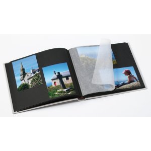 Walther fotoalbum plátěné ČERNÁ BÍLÁ 30x30 šedá 50 černých stran