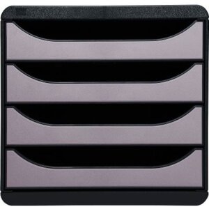 Exacompta Big-Box Classic schwarz-silber Schubladenbox A4