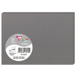 Clairefontaine Karte C6 Pollen 210g Dunkelgrau 110x155 mm...