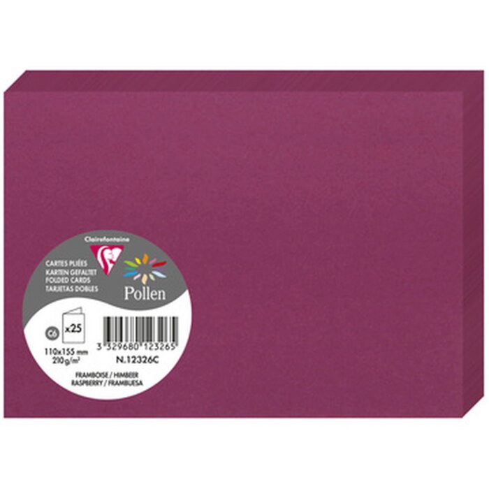 Clairefontaine Karte C6 Doppel 210g himbeer 110x155mm