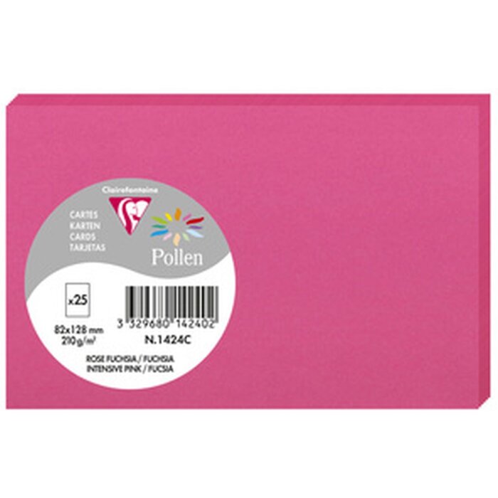 Clairefontaine Karte Pollen 82x128 fuchsia Pack 25 Stück