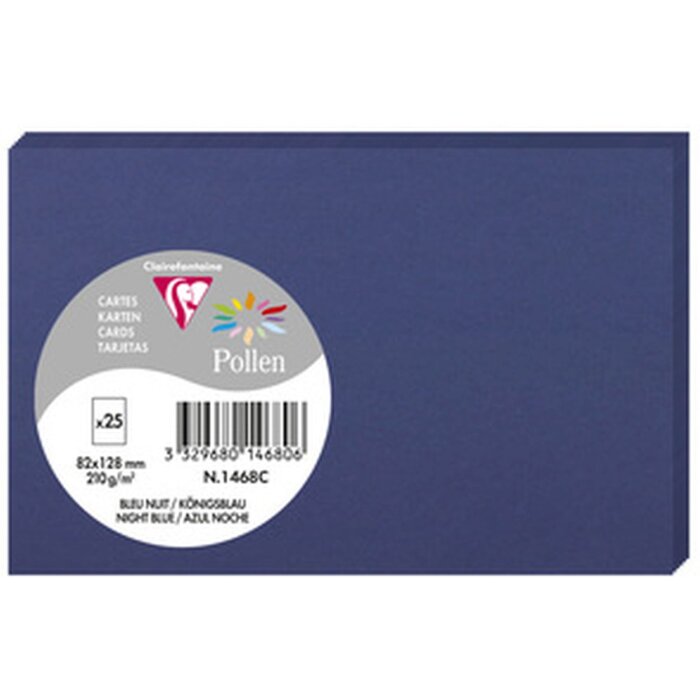Clairefontaine Karte Pollen 82x128 dunkelblau Packung mit 25 Karten