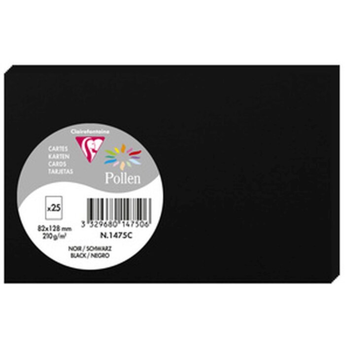 Clairefontaine Karte Pollen 82x128 schwarz 210g Pack 25 Stück