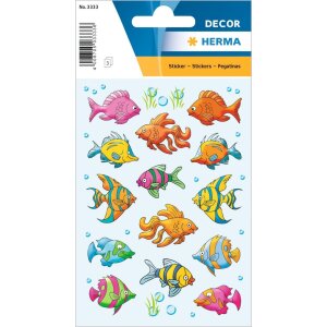 HERMA Sticker DECOR Fische No 3333 Comic-Design 9 x 16 cm...