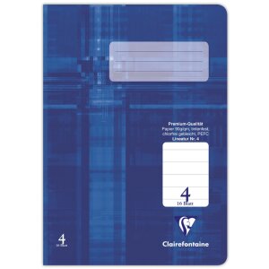 Clairefontaine Schulheft A5 liniert 16 Blatt Lineatur 4 blau