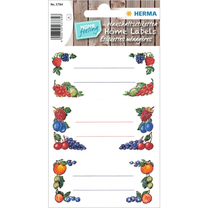 HERMA Küchenetiketten Beeren 9x16,3cm 4 Blätter selbstklebend