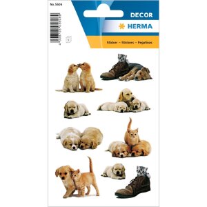 HERMA Sticker Süße DECOR Hundewelpen Katzen...