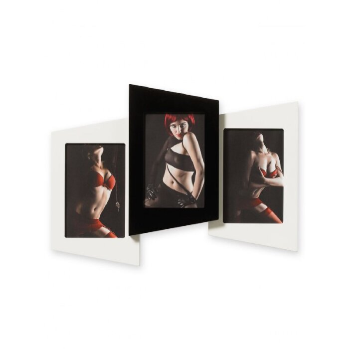 Galerijní rám Kůže 3x 10x15 cm, černobílý, vertikální