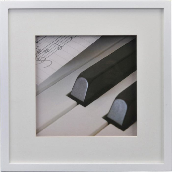 Dřevěný rám Piano 30x30 cm bílý 3D efekt