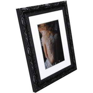 Henzo Chic Barokní obrazový rám černý 15x20 cm s paspartou