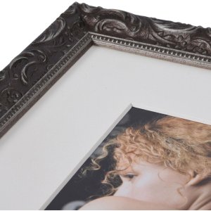 Elegantní barokní obrazový rám 15x20 cm tmavě šedý