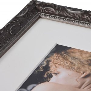 Henzo Chic Barokní rám na obrazy 20x30 cm tmavě šedý s paspartou