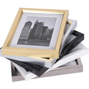 Plastový rám Henzo tmavě šedá metalíza 50x70 cm s paspartou 40x60 cm