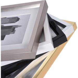 Plastový rám Henzo tmavě šedá metalíza 50x70 cm s paspartou 40x60 cm