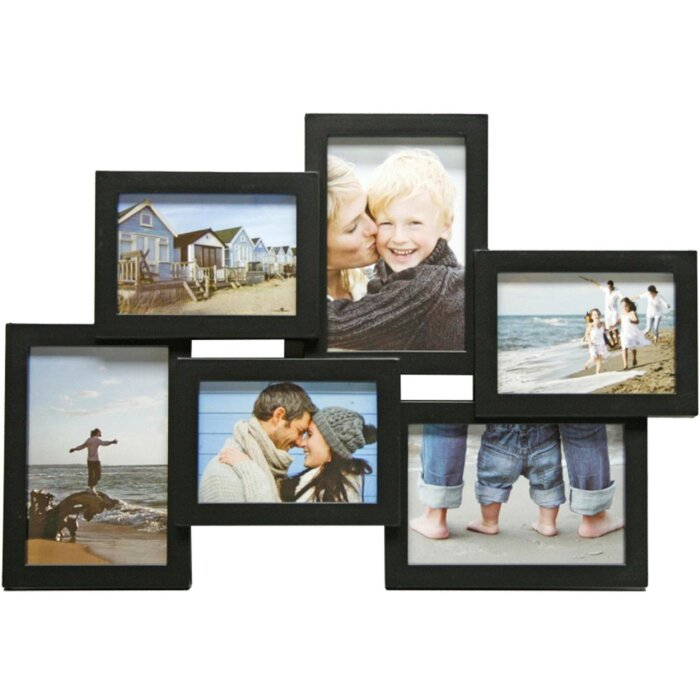 Prázdninový galerijní rámeček 6 fotografií černý