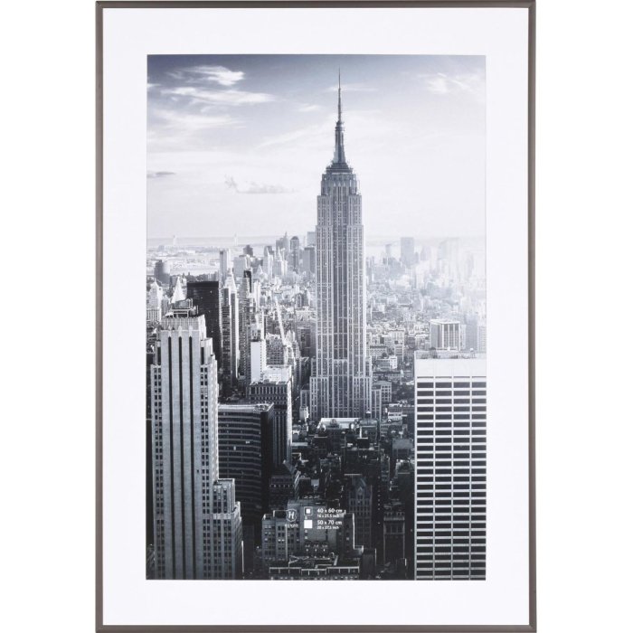 Henzo hliníkový obrazový rám Manhattan tmavě šedý 50x70 cm s paspartou