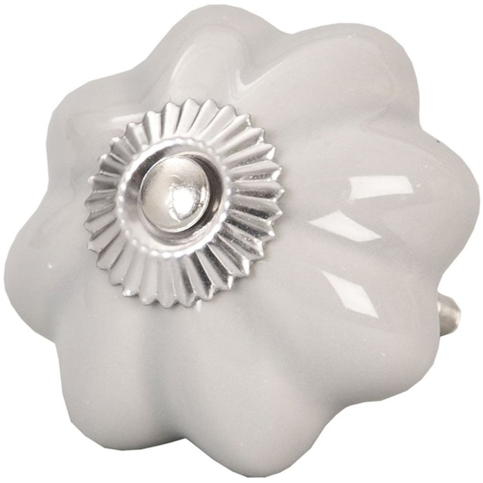 Clayre & Eef knoflík na nábytek Ø 5 cm šedý vlnitý