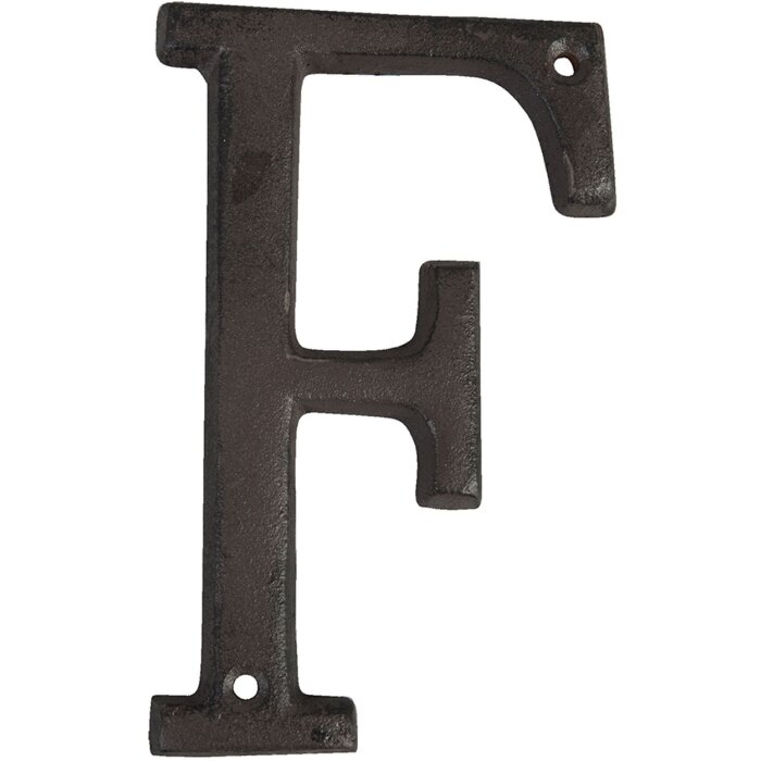 Litinové písmeno F 13 cm