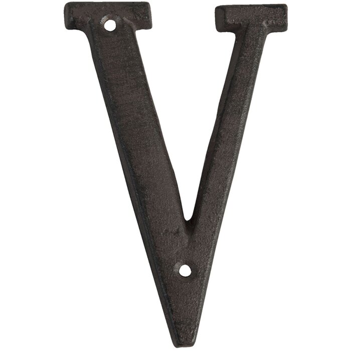 Litinové písmeno V 13 cm