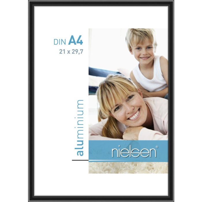 Hliníkový rám Nielsen Classic 21x29,7 cm eloxovaný černý rám na certifikáty DIN A4