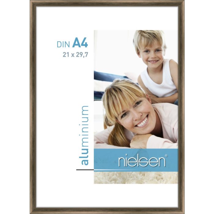 Hliníkový rám Nielsen Classic 21x29,7 cm struktura ořech Rám pro certifikáty DIN A4