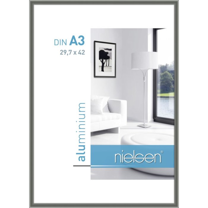 Hliníkový rám Nielsen Classic 29,7x42 cm kontrastní šedý