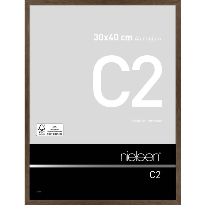 Nielsen hliníkový rám C2 30x40 cm struktura ořech matný