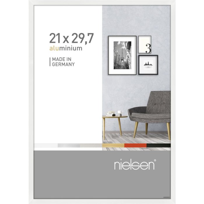 Hliníkový rám Nielsen Pixel 21x29,7 cm bílý lesklý rám na certifikáty DIN A4