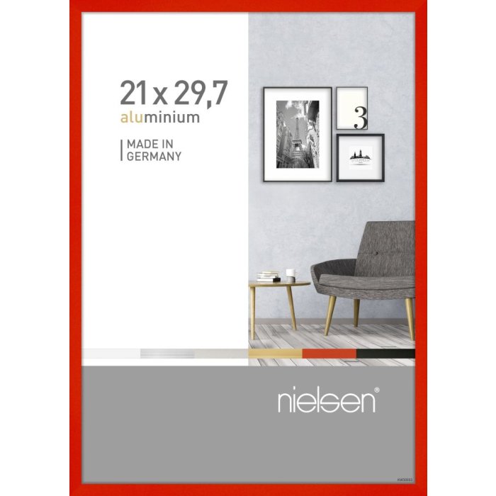 Hliníkový rámeček Nielsen Pixel 21x29,7 cm tornádo červený rámeček na certifikáty DIN A4