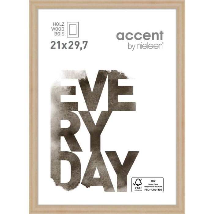 Dřevěný rám Nielsen Zoom přírodní 21x29,7 cm Rám na certifikát DIN A4