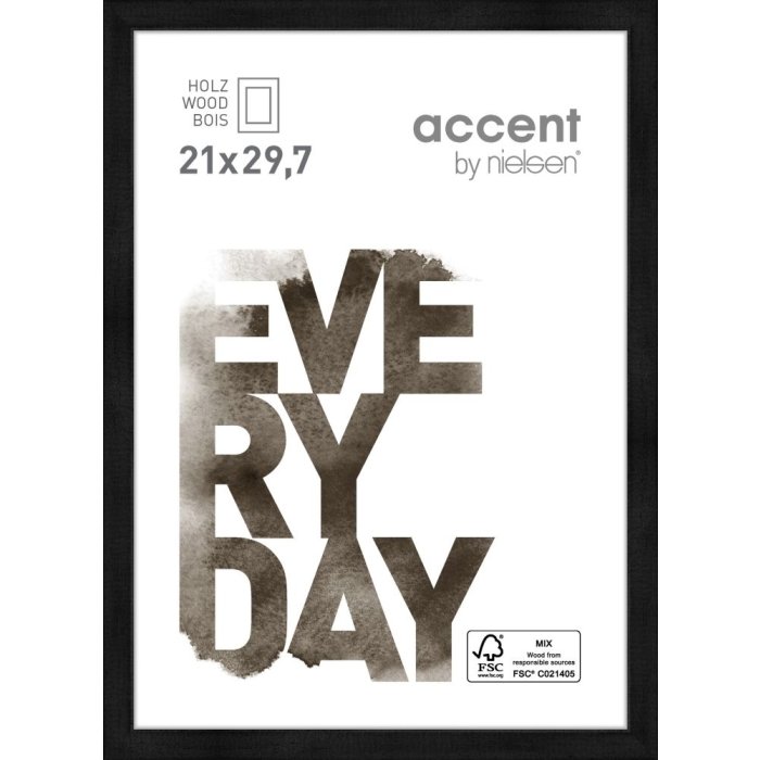 Dřevěný rámeček Nielsen Zoom 21x30 cm černý rámeček na certifikáty DIN A4