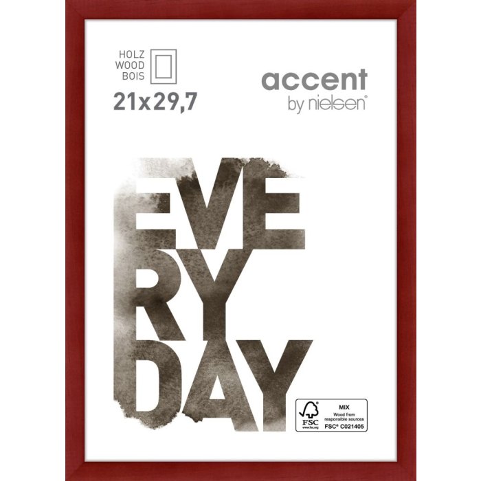 Dřevěný rámeček Nielsen Zoom 21x30 cm červený rámeček na certifikáty DIN A4