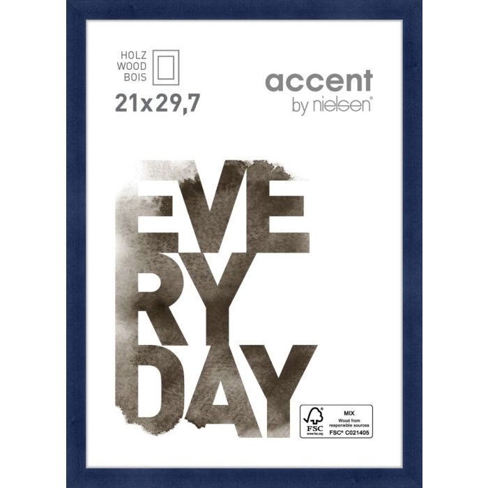 Dřevěný rám Nielsen Zoom 21x30 cm tmavě modrý rám na certifikáty DIN A4