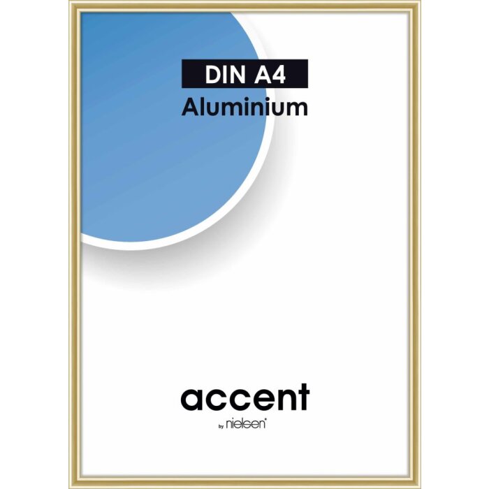 Hliníkový rám Nielsen Accent 21x29,7 cm zlatý Rám na certifikáty DIN A4