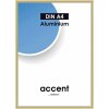 Hliníkový rám Nielsen Accent 21x29,7 cm zlatý Rám na certifikáty DIN A4