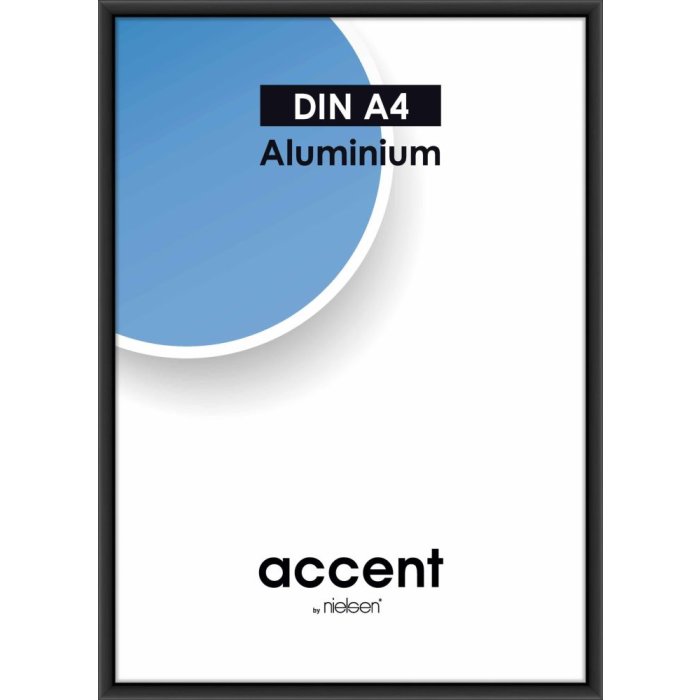 Hliníkový rám Nielsen Accent 21x29,7 cm černý matný rám na certifikáty DIN A4