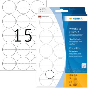 HERMA Verschlussetiketten perforiert 32 mm rund...