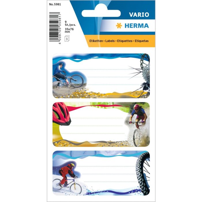 HERMA VARIO Schule Mountainbike 76x35 mm