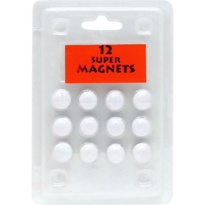 Blisterové balení 12 magnetů bílé barvy