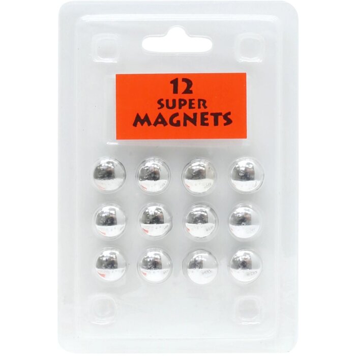 Blisterové balení 12 magnetů stříbrná