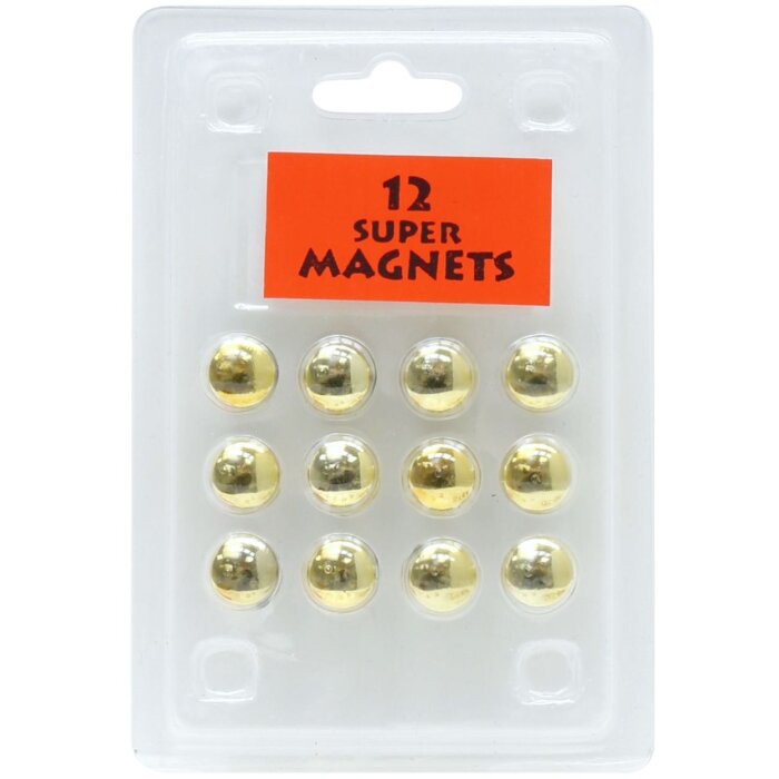 Blisterové balení 12 magnetů zlaté barvy