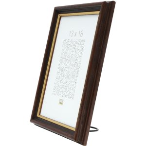 Deknudt dřevěný rám S406 ořech 13x18 cm zlatý okraj
