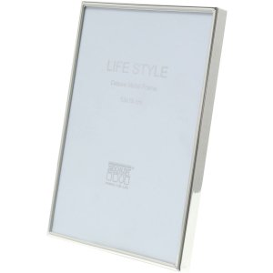 Deknudt kovový fotorámeček S58MS stříbrný lesklý 15x15 cm úzká lišta