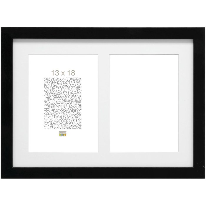 Dřevěný rám do galerie S66KA2 černý 2 fotografie 13x18 cm