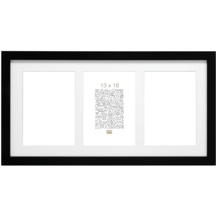 Dřevěný rám do galerie S66KA3 černý 3 fotografie 13x18 cm