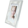 Deknudt dřevěný rám S43RE 13x18 cm bílý - stříbrný okraj