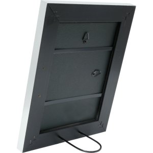 Dřevěný rám Deknudt S43RE 20x30 cm bílý - stříbrný okraj