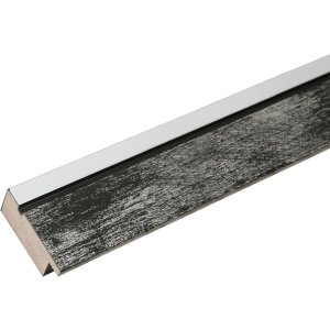 Dřevěný rám Deknudt S43RE 15x15 cm černý - stříbrný okraj